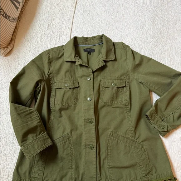 Talbots cotton jacket blazer Pom Pom trim - Picture 3 of 7